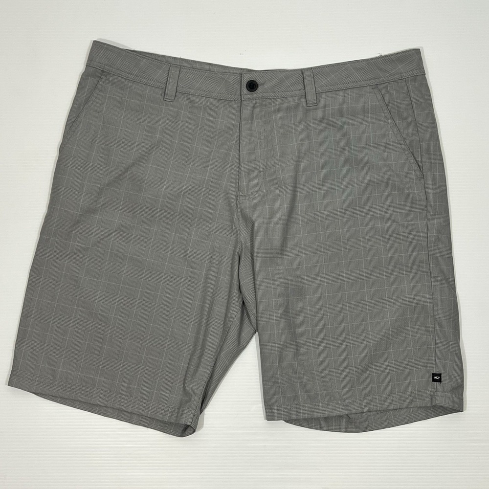 O'Neill Mens Intersect Chino‎ Shorts Size 42 Gray Plaid Relaxed Fit 11" Inseam